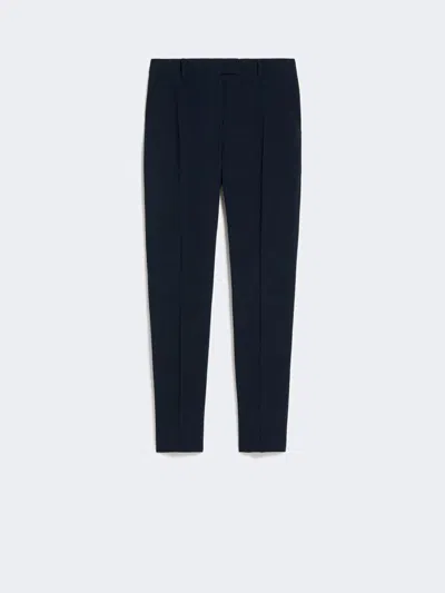 Max Mara Straight-fit Cady Trousers In Blue