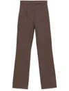 Max Mara Wide Leg High Waist Trousers With Front Crease In Brown