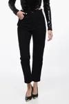 Max Mara Straight Fit Denims With Rhinestone Application In Black