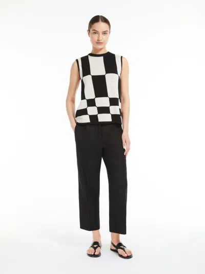 MAX MARA STRAIGHT-FIT LINEN AND COTTON TROUSERS