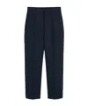 Max Mara Straight-fit Linen Canvas Trousers In Navy Blue