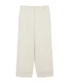 Max Mara Straight-fit Linen Canvas Trousers In Sand-colored