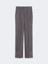 Max Mara Straight-fit Printed Silk Trousers In Neutral