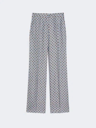 MAX MARA STRAIGHT-FIT PRINTED SILK TROUSERS