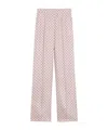 Max Mara Straight-fit Printed Silk Trousers In Pink