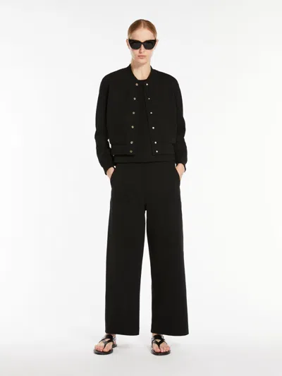 Max Mara Straight-fit Scuba Jersey Trousers In Black