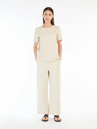 Max Mara Straight-fit Scuba Jersey Trousers In Neutral
