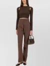 Max Mara Straight Fit Trousers Featuring Pockets In Brown