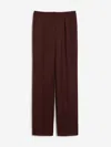 Max Mara Straight Gabardine Trousers In Burgundy