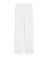 Max Mara Straight Gabardine Wool Trousers In White