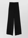 Max Mara Straight High Waist Wide-leg Trousers In Black