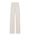 Max Mara Linen Blend Wide-leg Trousers In White