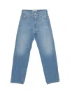 Max Mara Belt Ring Denim Trousers In Grey