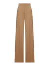Max Mara Straight-leg Light Wool Trousers In Brown