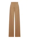 Max Mara Straight-leg Light Wool Trousers In Brown