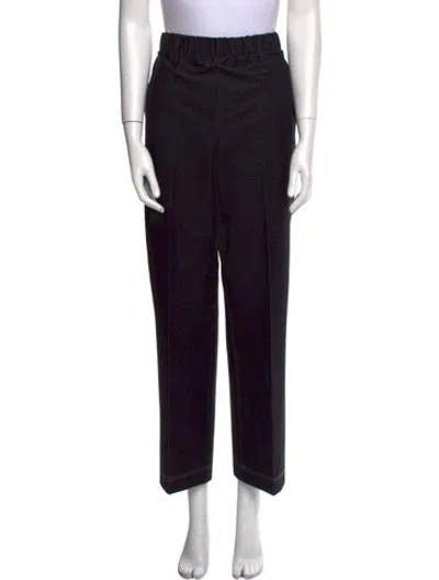 Pre-owned Max Mara Straight Leg Pants In Black