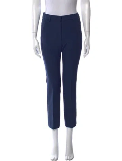 Pre-owned Max Mara Straight Leg Pants In Blue