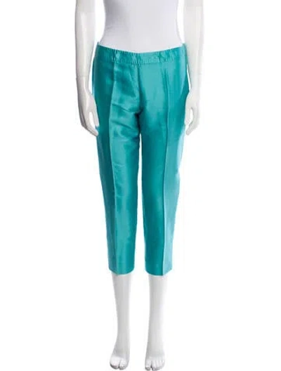 Pre-owned Max Mara Straight Leg Pants In Blue