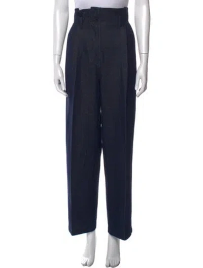 Pre-owned Max Mara Straight Leg Pants In Blue
