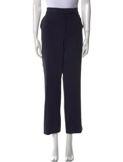 Pre-owned Max Mara Straight Leg Pants In Blue