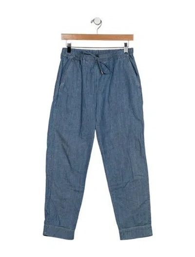 Pre-owned Max Mara Straight Leg Pants In Blue