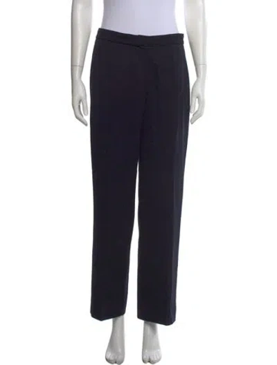 Pre-owned Max Mara Straight Leg Pants In Blue