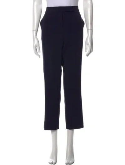 Pre-owned Max Mara Straight Leg Pants In Blue
