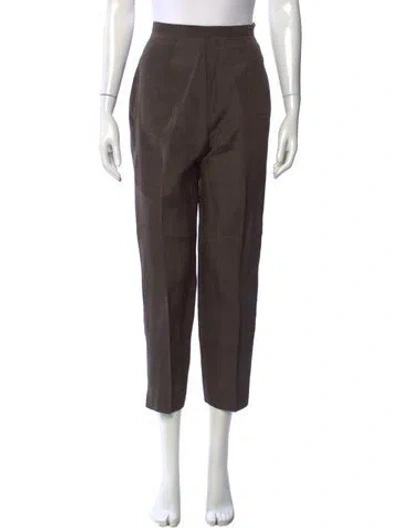 Pre-owned Max Mara Straight Leg Pants In Brown