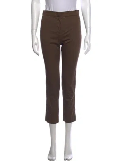 Pre-owned Max Mara Straight Leg Pants In Brown