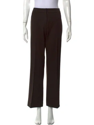 Pre-owned Max Mara Straight Leg Pants In Brown