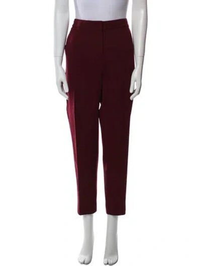 Pre-owned Max Mara Straight Leg Pants In Burgundy