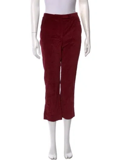 Pre-owned Max Mara Straight Leg Pants In Burgundy