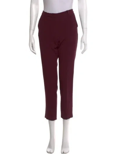 Pre-owned Max Mara Straight Leg Pants In Burgundy