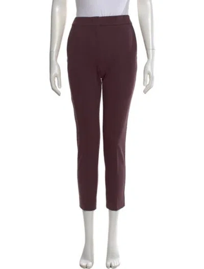 Pre-owned Max Mara Straight Leg Pants In Burgundy