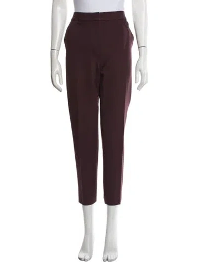 Pre-owned Max Mara Straight Leg Pants In Burgundy