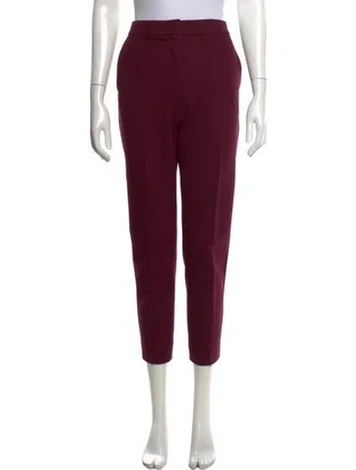 Pre-owned Max Mara Straight Leg Pants In Burgundy