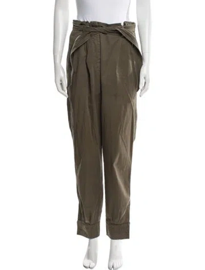 Pre-owned Max Mara Straight Leg Pants In Green
