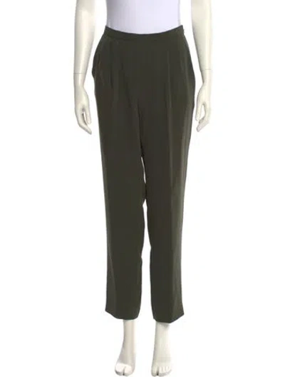 Pre-owned Max Mara Straight Leg Pants In Green