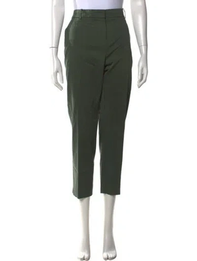 Pre-owned Max Mara Straight Leg Pants In Green