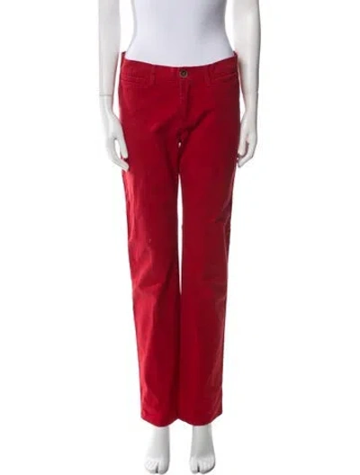 Pre-owned Max Mara Straight Leg Pants In Red