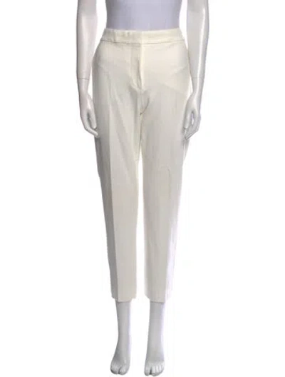 Pre-owned Max Mara Straight Leg Pants In White