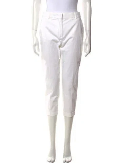 Pre-owned Max Mara Straight Leg Pants In White