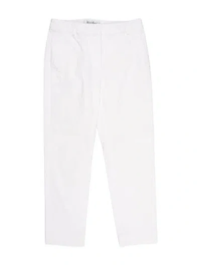 Pre-owned Max Mara Straight Leg Pants In White