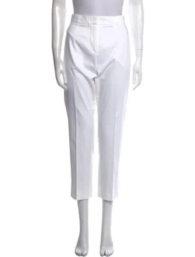 Pre-owned Max Mara Straight Leg Pants In White