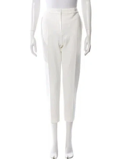 Pre-owned Max Mara Straight Leg Pants In White
