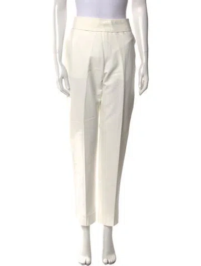 Pre-owned Max Mara Straight Leg Pants In White