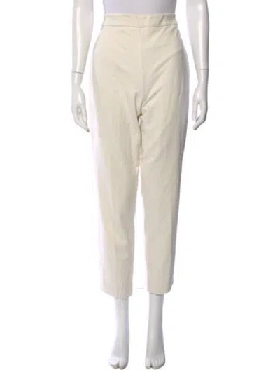 Pre-owned Max Mara Straight Leg Pants In White