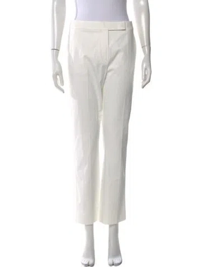 Pre-owned Max Mara Straight Leg Pants In White