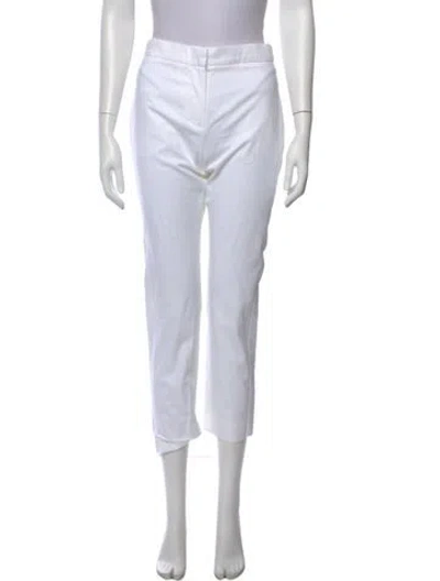 Pre-owned Max Mara Straight Leg Pants In White