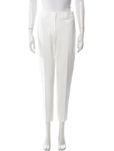 Pre-owned Max Mara Straight Leg Pants In White